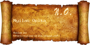 Nyilas Opika névjegykártya